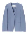 Jil Sander Open-back Wool Blazer In Blue