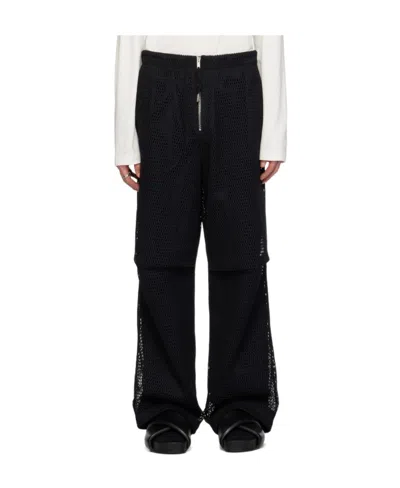 Jil Sander Open-knit Loose-fit Trousers In Black