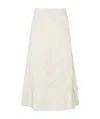 Jil Sander Open-knit Patterned Midi Skirt In White