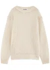 Jil Sander Open-knit Silk Jumper In Off White