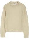 Jil Sander Crewneck Sweater In Openwork Silk In 中性色