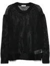 Jil Sander Open-knit Sweater In Black