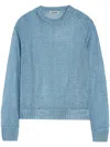 Jil Sander Open-knit Sweater In Blue