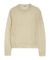 Jil Sander Crewneck Sweater In Openwork Silk In Nude