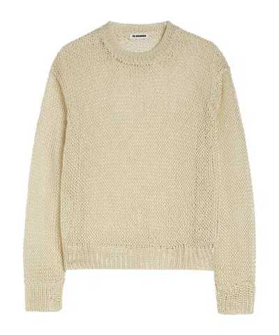 JIL SANDER JIL SANDER OPEN KNIT CREWNECK JUMPER