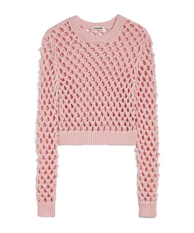 Jil Sander Open-knit Sweater In Pink