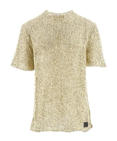 Jil Sander Open-knit T-shirt In Nude