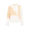 Jil Sander Open Orange Long-sleeved Wool Sweater In White