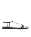 Jil Sander Black Sandals With Ankle Buckle Closure In Leather Woman In Black
