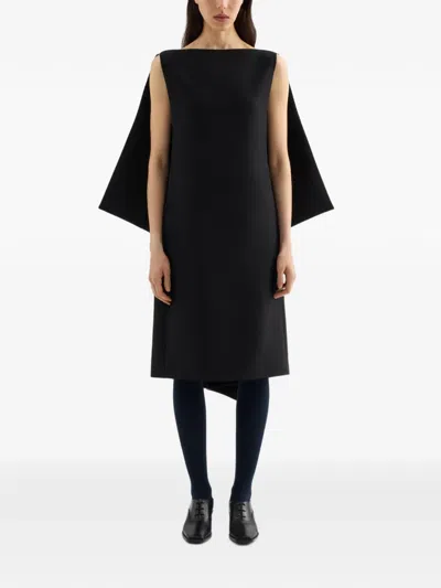 Jil Sander Open-back A-line Dress In Black
