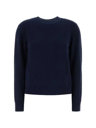 Jil Sander Cashmere Sweater Long Sleeves Open Back In Blue
