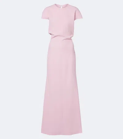 Jil Sander Open-back Virgin Wool Gown In Pink