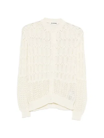 Jil Sander Openwork Cardigan In Neutral