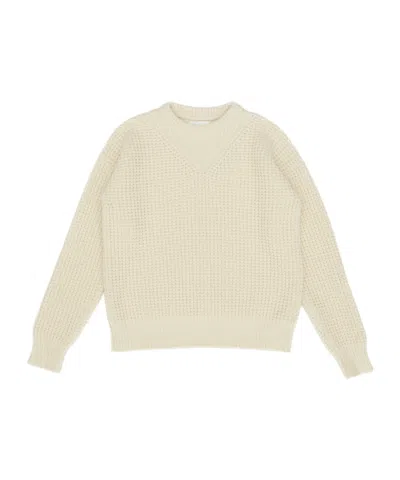 Jil Sander Openwork Sweater In Neutral