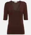 Jil Sander Openwork T-shirt In Dark Brown