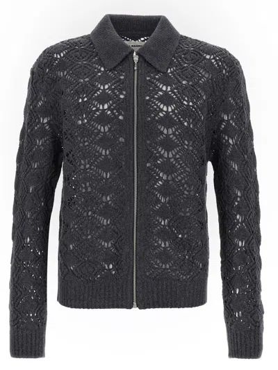 JIL SANDER JIL SANDER OPENWORK WOOL CARDIGAN