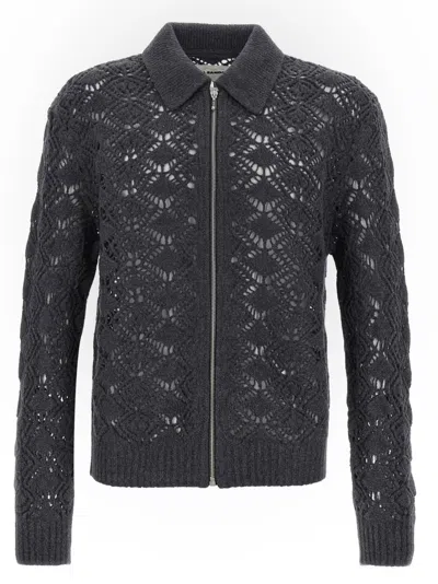 JIL SANDER JIL SANDER OPENWORK WOOL CARDIGAN