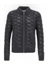 Jil Sander Collared Wool Cardigan With Textured Knit In Gray