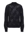 Jil Sander Openwork Wool Sweater In Black
