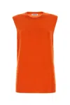 Jil Sander Orange Cashmere Vest In Orange