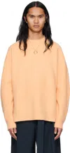 Jil Sander Orange Droptail Sweater In 851 Off White/orange
