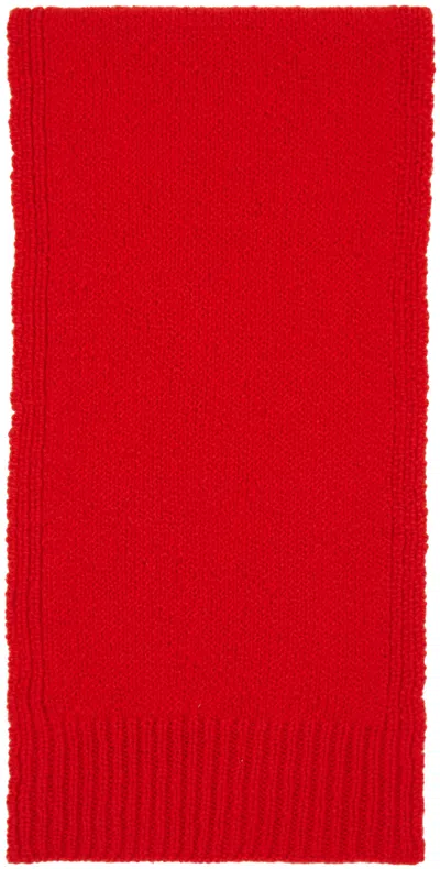 Jil Sander Orange Logo Patch Scarf In 626 Poppy