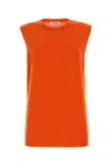 Jil Sander Orange Cashmere Vest In Orange