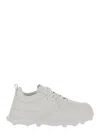 Jil Sander Orb White Low Top Sneakers With Cleated Sole In Leather In White