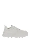 Jil Sander Orb White Low Top Sneakers With Cleated Sole In Leather In Multicolor