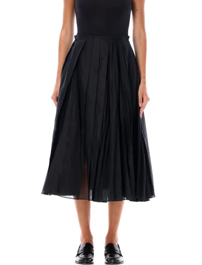 Jil Sander Organdy Midi Skirt In Schwarz