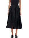 Jil Sander A-line Pleated Skirt In Black