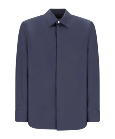 Jil Sander Organic Cotton Shirt In Blue