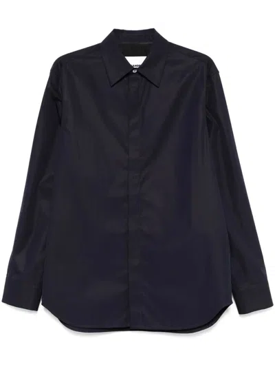 Jil Sander Organic Cotton Shirt In Blue