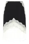 Jil Sander Asymmetric Lace Wool Skirt With Sheer Overlay