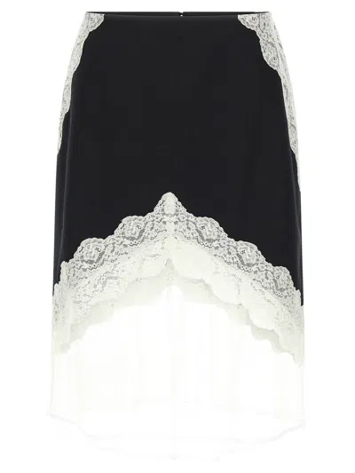 JIL SANDER JIL SANDER ORGANZA LACE WOOL SKIRT