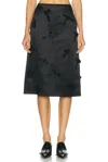 Jil Sander Bow-detail Satin Midi Skirt In Black