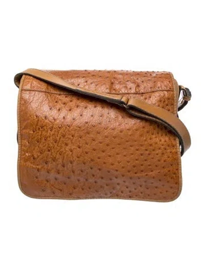 Pre-owned Jil Sander Ostrich Shoulder Bag In Brown