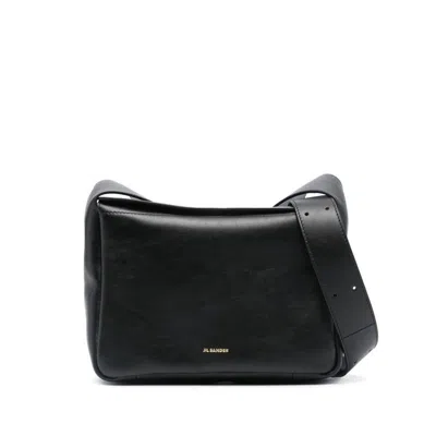 Jil Sander Leather Cross Body Bag In Black
