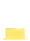 Jil Sander Leather Clutch With Gold-tone Metal Hardware In Yellow
