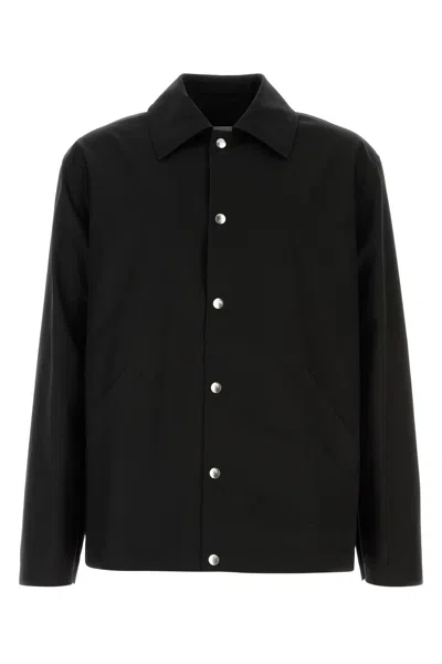Jil Sander Black Virgin Wool Felt Shirt Jacket