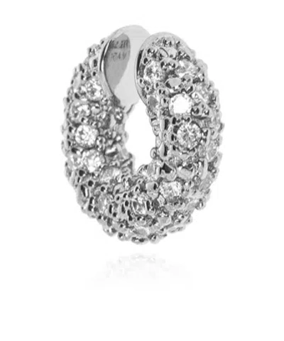 Jil Sander Oval Earrings In Gray