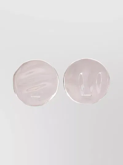 Jil Sander Oval Shape Silver 925 Pendants Earrings In 041