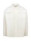 Jil Sander Button-up Cotton Overshirt In Chalk