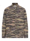 Jil Sander Printed Zip-up Overshirt In Green