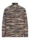 Jil Sander Printed Zip-up Overshirt In Green