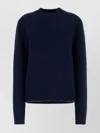 Jil Sander Oversize Alpaca Blend Crew Neck Sweater In Blue