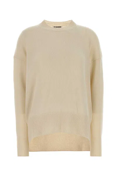 Jil Sander Oversize Cashmere Sweater For Women In White