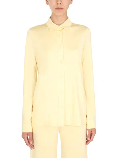 Jil Sander Oversize Cotton Shirt In Yellow