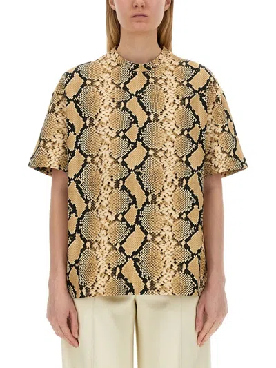 Jil Sander Oversize Cotton T-shirt In Beige