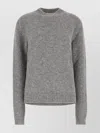 Jil Sander Alpaca Wool Blend Sweater With Ribbed Cuffs In Gray